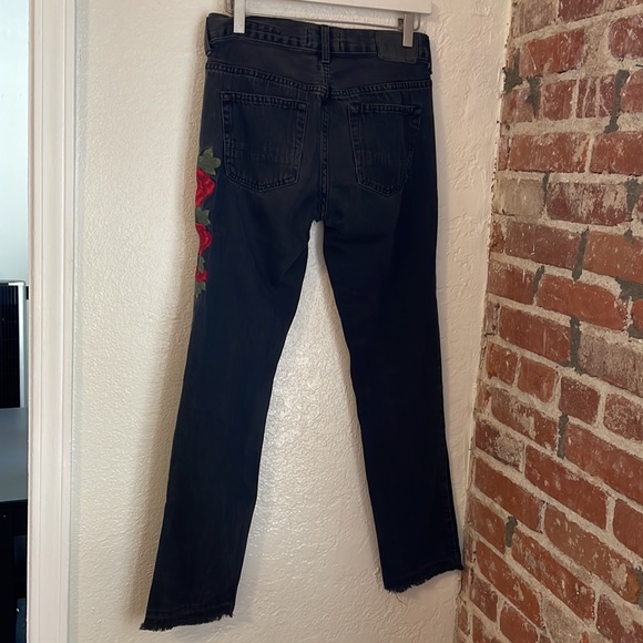 Pacsun Skinny Stretch Rose Embroidered Jeans 28x30 - Picture 10 of 11